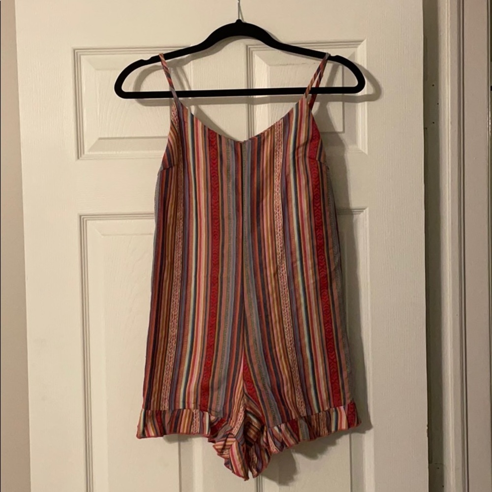 Shein multi color striped romper